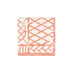 Bamboo Screen Coral Paper Linen Luncheon Napkins - 15 Per Package