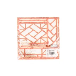 Bamboo Screen Coral Paper Linen Luncheon Napkins - 15 Per Package