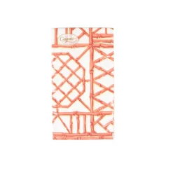 Bamboo Screen Coral Paper Linen Guest Towel Napkins - 12 Per Package