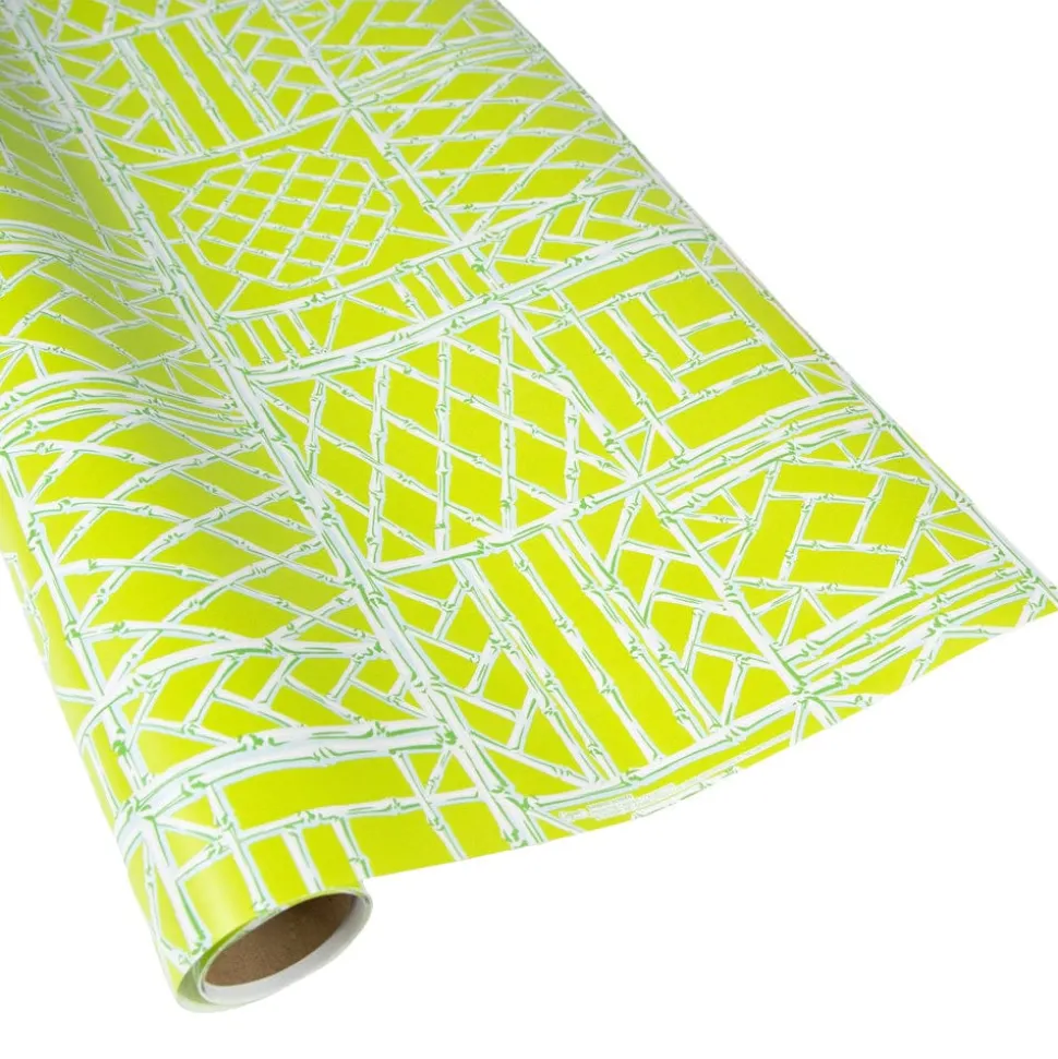 Bamboo Screen in Green Gift Wrap - 1 Continuous Roll of Wrapping Paper