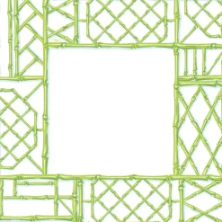 Bamboo Screen Moss Green Square Paper Dinner Plates - 8 Per Package