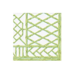 Bamboo Screen Moss Green Paper Linen Boxed Cocktail Napkins - 30 Per Package