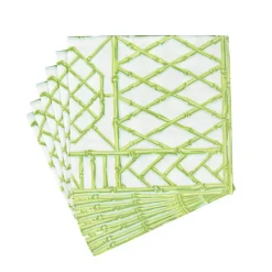 Bamboo Screen Moss Green Paper Linen Dinner Napkins - 12 Per Package
