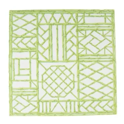 Bamboo Screen Moss Green Paper Linen Dinner Napkins - 12 Per Package