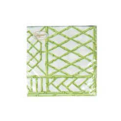 Bamboo Screen Moss Green Paper Linen Dinner Napkins - 12 Per Package