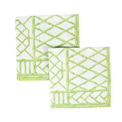 Bamboo Screen Moss Green Paper Linen Luncheon Napkins - 15 Per Package
