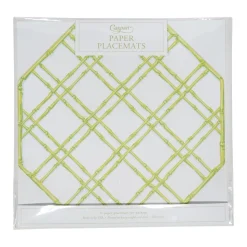 Bamboo Screen Moss Green Placemats - 12 Per Package