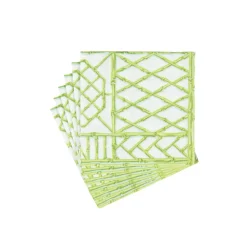 Bamboo Screen Moss Green Paper Linen Cocktail Napkins - 15 Per Package