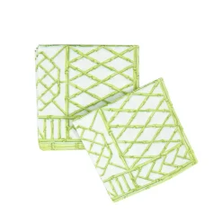 Bamboo Screen Moss Green Paper Linen Cocktail Napkins - 15 Per Package