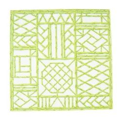 Bamboo Screen Moss Green Paper Linen Cocktail Napkins - 15 Per Package