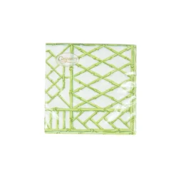 Bamboo Screen Moss Green Paper Linen Cocktail Napkins - 15 Per Package
