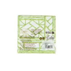 Bamboo Screen Moss Green Paper Linen Cocktail Napkins - 15 Per Package