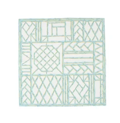Bamboo Screen Robin's Egg Paper Linen Cocktail Napkins - 15 Per Package