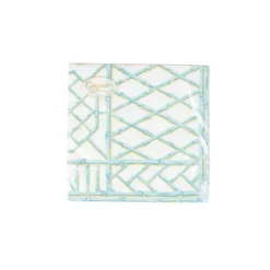 Bamboo Screen Robin's Egg Paper Linen Cocktail Napkins - 15 Per Package