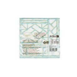 Bamboo Screen Robin's Egg Paper Linen Cocktail Napkins - 15 Per Package