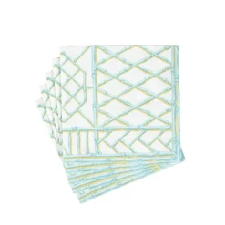 Bamboo Screen Robin's Egg Paper Linen Luncheon Napkins - 15 Per Package