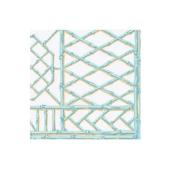 Bamboo Screen Robin's Egg Paper Linen Boxed Cocktail Napkins - 30 Per Package