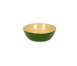 Bamboo Small Salad Bowl in Grass Green - Set of 4