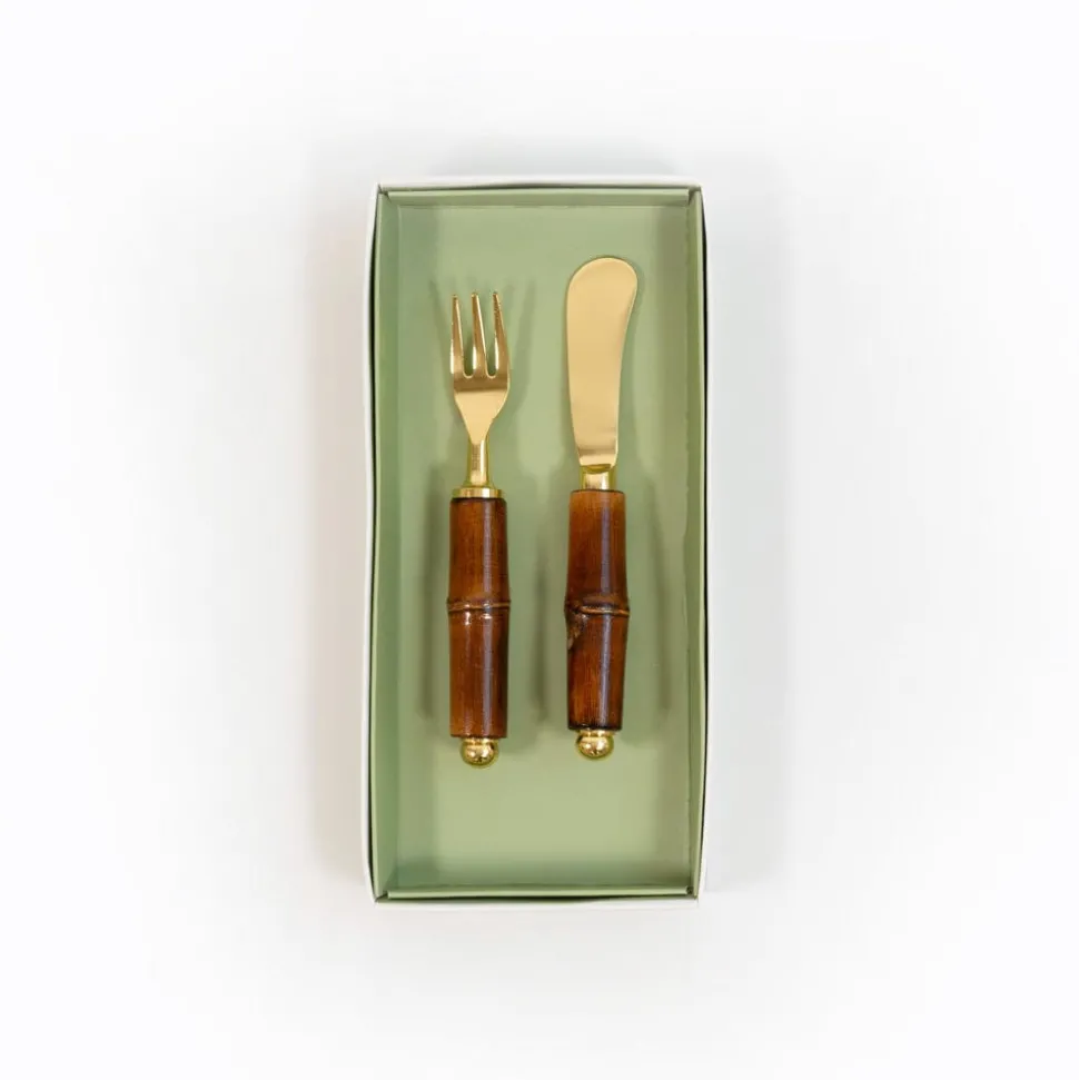 Bamboo Spreader & Hors d'oeuvre Fork - Set of 2