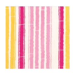 Bamboo Stripe Luncheon Napkins in Fuchsia & Pink- 20 Per Package