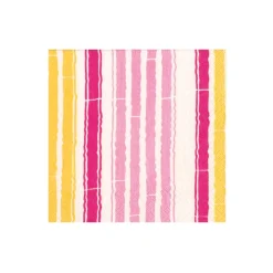 Bamboo Stripe Paper Cocktail Napkins in Fuchsia & Pink - 20 per Package