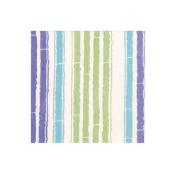 Bamboo Stripe Paper Cocktail Napkins in Blue & Green - 20 per Package