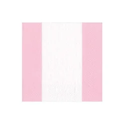 Bandol Stripe Paper Cocktail Napkins in Petal Pink - 20 Per Package