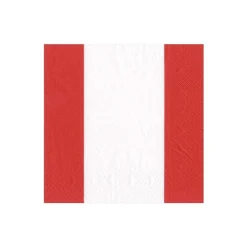 Bandol Stripe Paper Cocktail Napkins in Red - 20 Per Package