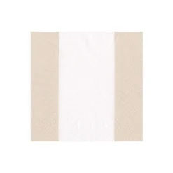 Bandol Stripe Paper Cocktail Napkins in Natural - 20 Per Package