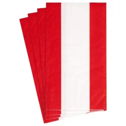Bandol Stripe Paper Guest Towel Napkins in Red - 15 Per Package