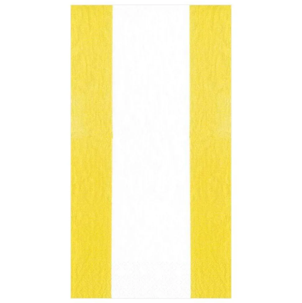 Bandol Stripe Paper Guest Towel Napkins in Yellow - 15 Per Package