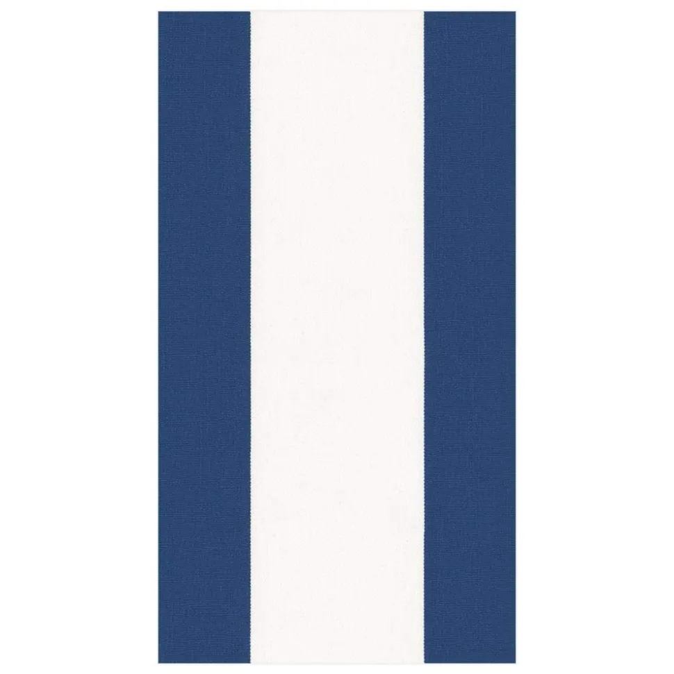 Bandol Stripe Paper Guest Towel Napkins in Navy - 15 Per Package