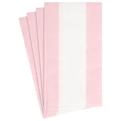 Bandol Stripe Paper Guest Towel Napkins in Petal Pink - 15 Per Package