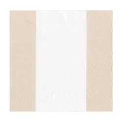 Bandol Stripe Paper Luncheon Napkins in Natural - 20 Per Package