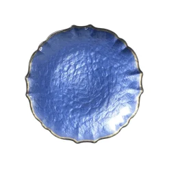 Baroque Glass Salad Plate in Cobalt
