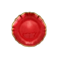 Baroque Glass Salad Plate in Red
