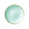 Baroque Glass Salad Plate in Aqua