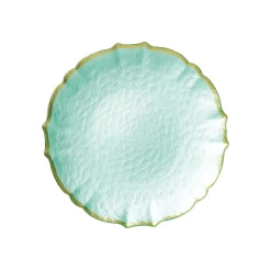 Baroque Glass Salad Plate in Aqua