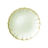 Baroque Glass Salad Plate in Pistachio