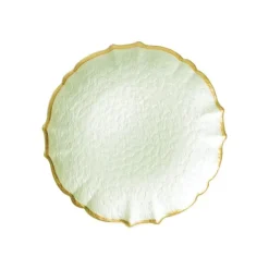 Baroque Glass Salad Plate in Pistachio