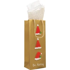 Be Merry Gold Gift Bags - includes 1 Gift Bags