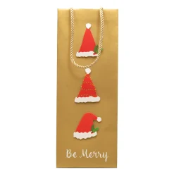 Be Merry Gold Gift Bags - includes 1 Gift Bags