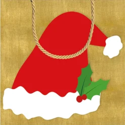 Be Merry Santa Hat Small Square Gift Bag - 1 Each
