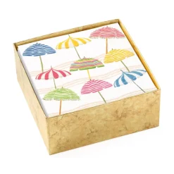 Beach Umbrellas Boxed Paper Cocktail Napkins - 40 Per Box