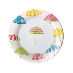 Beach Umbrellas Paper Salad & Dessert Plates - 8 Per Package