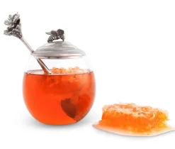 Bee Glass Honey Pot with Spoon