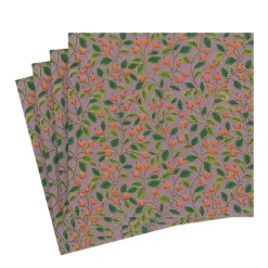 Berries and Leaves Paper Luncheon Napkins in Soft Plum - 20 Per Package