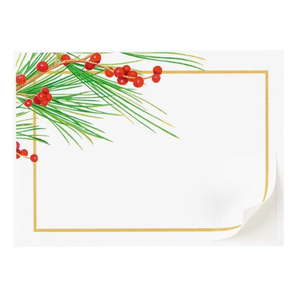 Berries and Pine Self-Adhesive Labels - 12 Per Package