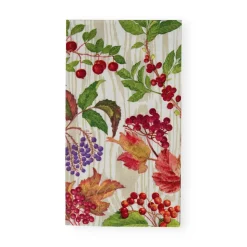 Berry Botanical Taupe Guest Towel Napkins - 15 Per Package