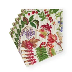 Berry Botanical Taupe Luncheon Napkins - 20 Per Package